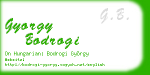 gyorgy bodrogi business card